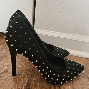 Studded Black High Heels